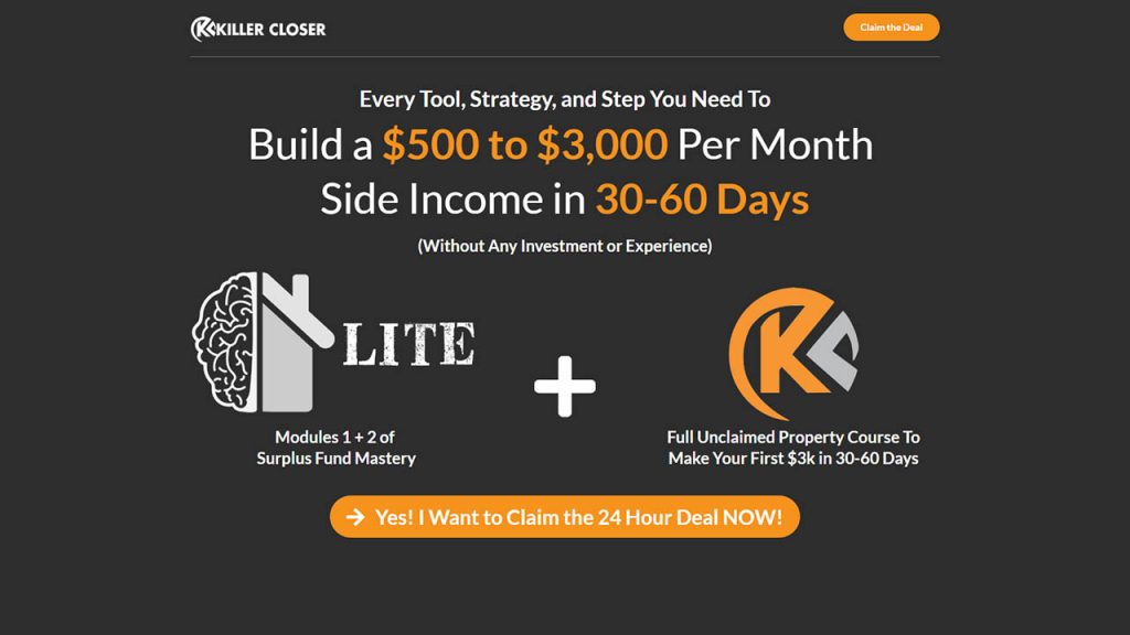 Killer Closer Academy – Build $3000 Per Month Income In 30-60 Days