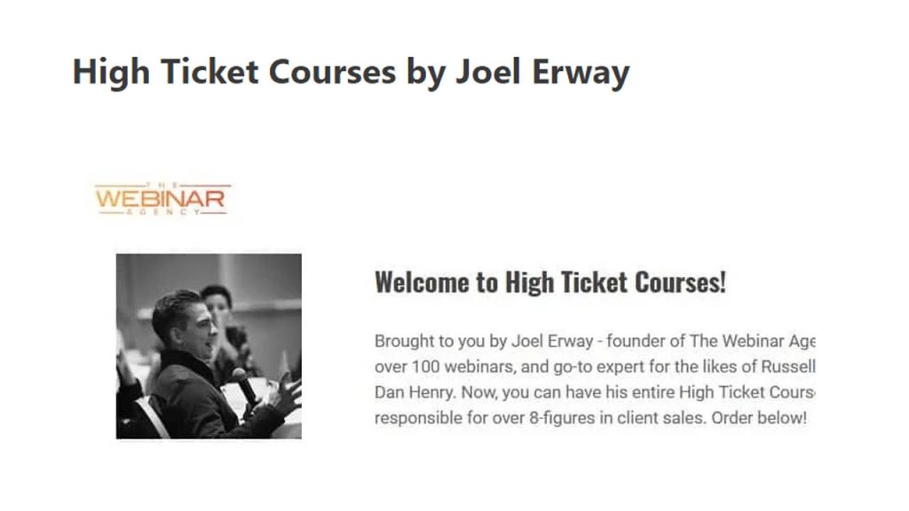 Joel Erway – High Ticket Courses