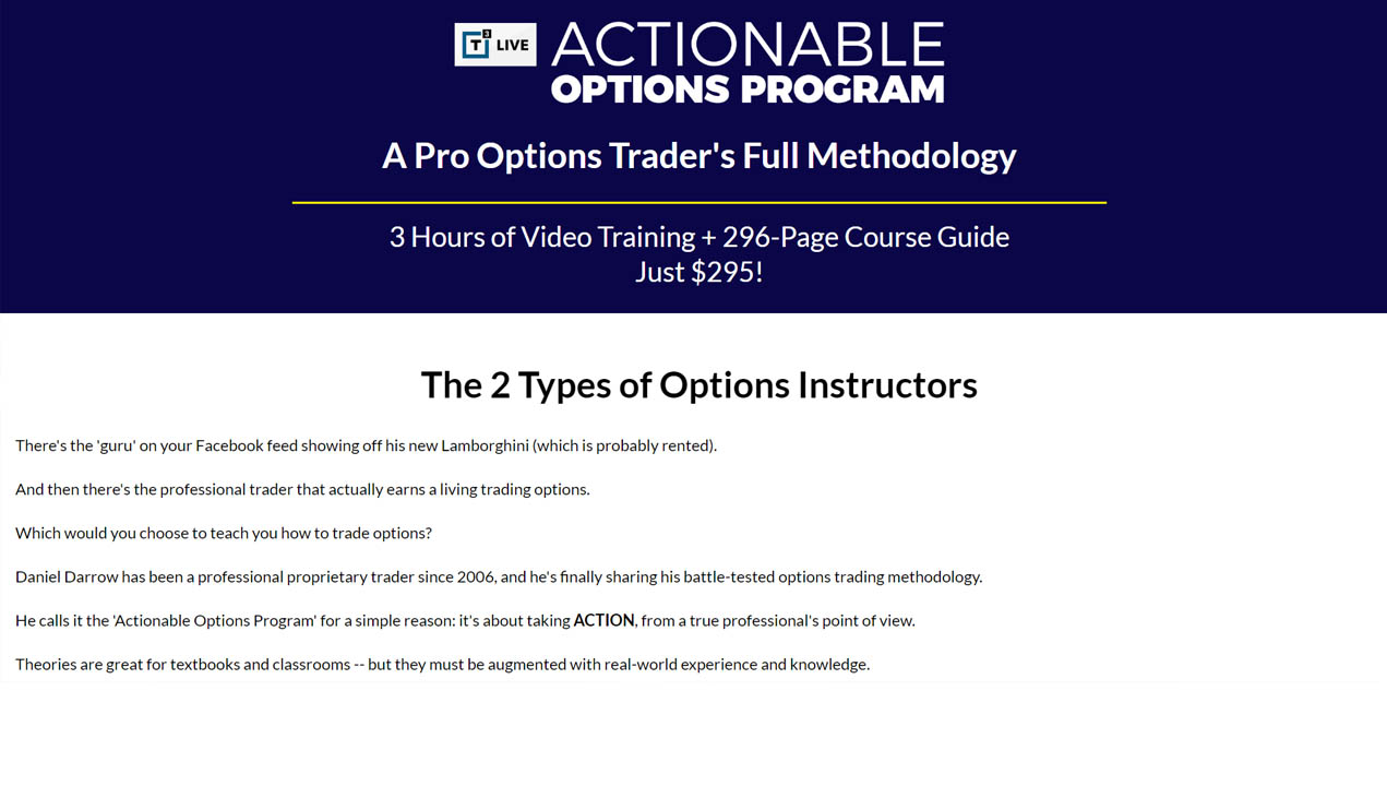 T3 Live – Actionable Options Program