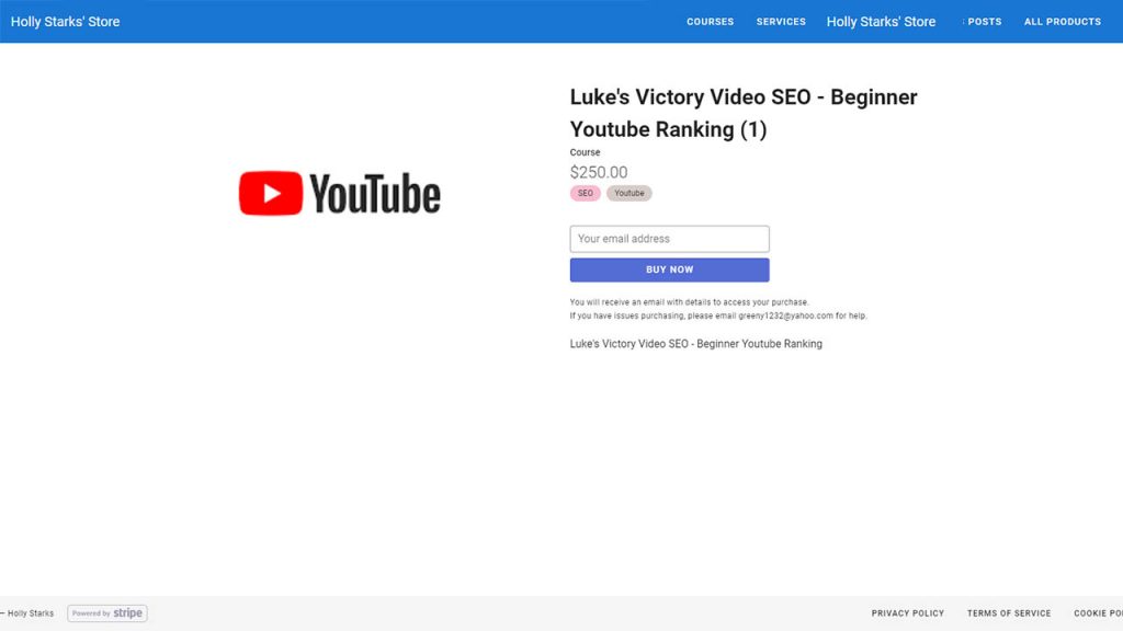 Holly Stark – Luke’s Victory Video SEO – Beginner Youtube Ranking