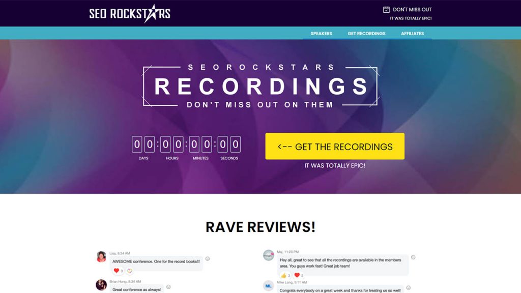 SEO Rockstars – 2020 Recordings