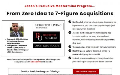 Jason Paul Rogers – From Zero Idea To 7 Figure Acquisitions