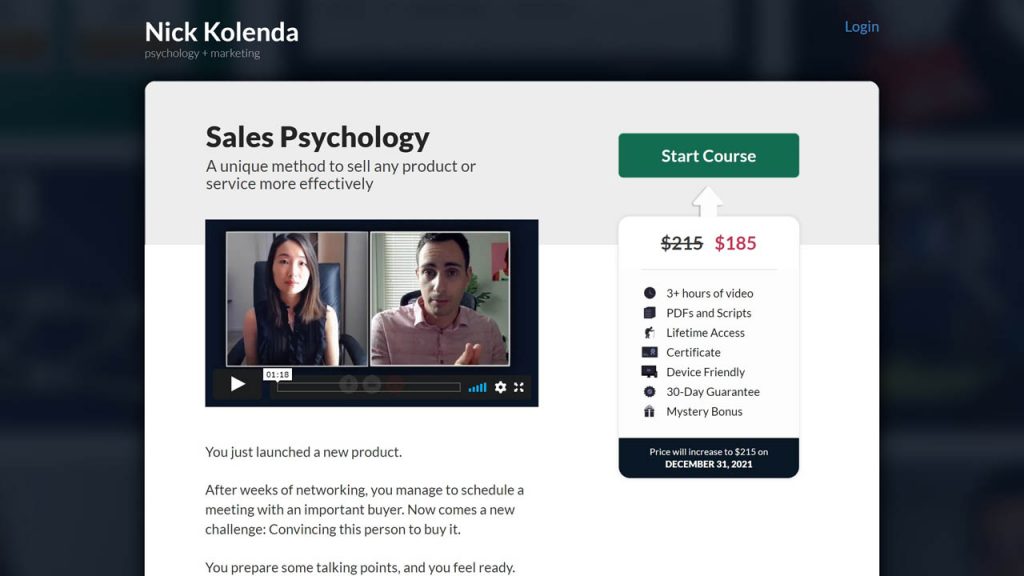 Nick Kolenda – Sales Psychology