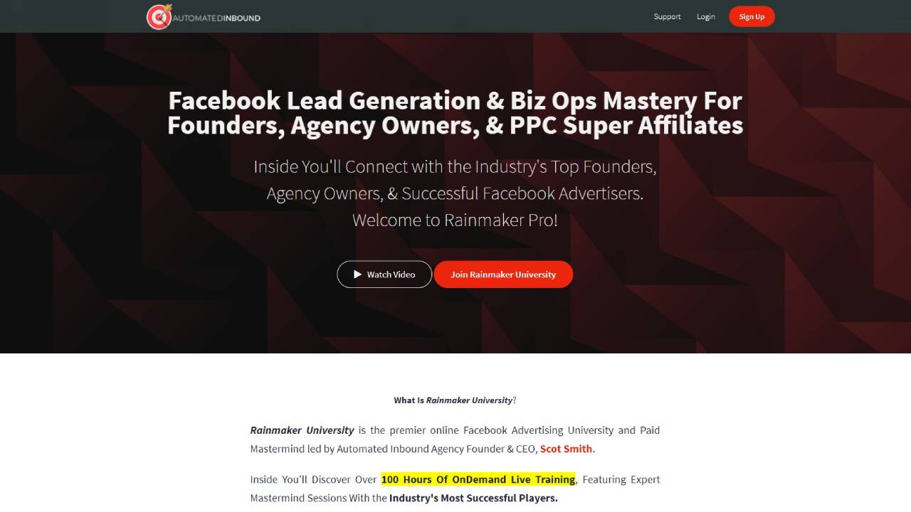 Rainmaker University – Facebook Ads For Lead Generation