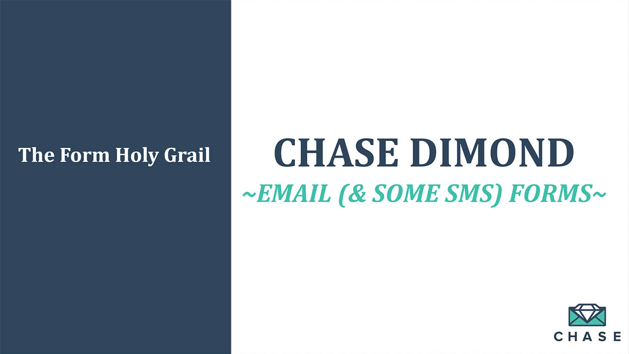 Chase Dimond – Master Email (& SOME SMS) Collection Forms & Welcome Messages