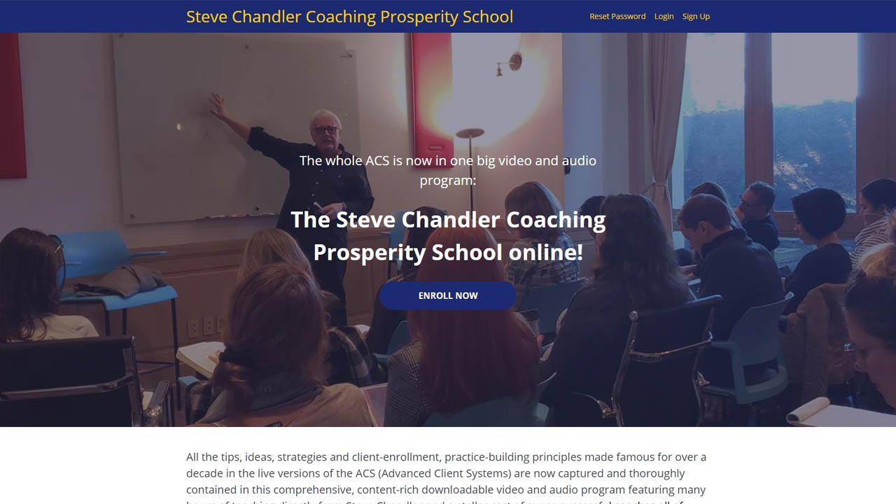 Steve Chandler – Online Coaching Prosperity School
