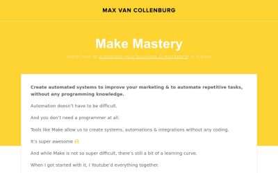 Max Van Collenburg – Integromat Mastery