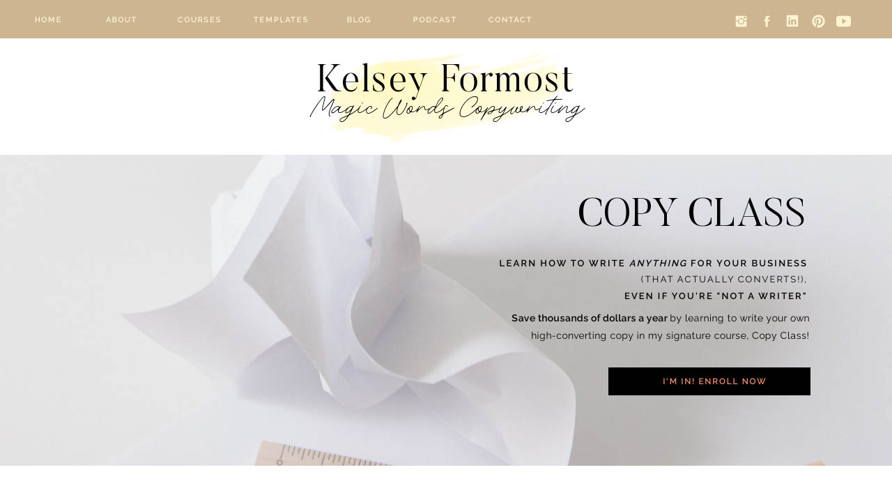 Kelsey Formost – Copy Class