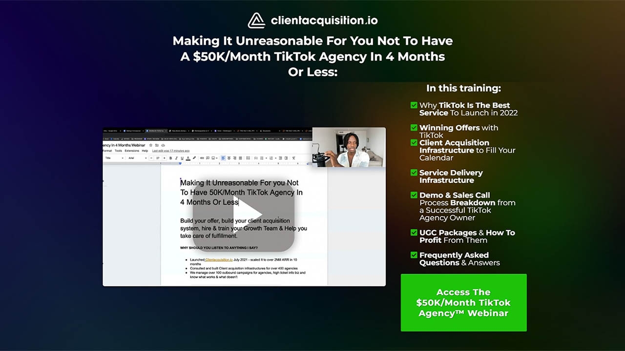 Serge Gatari – $50K/Month TikTok Agency Webinar