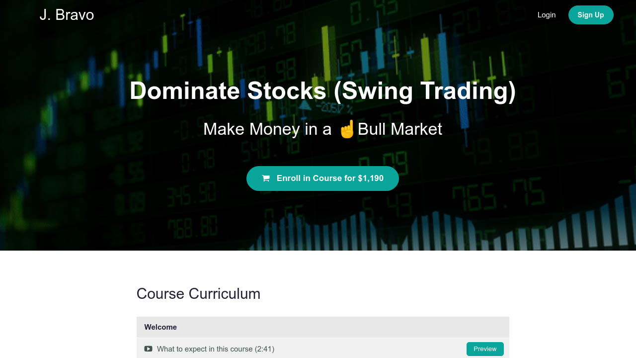 J. Bravo Dominate Stocks (Swing Trading) TSCourses