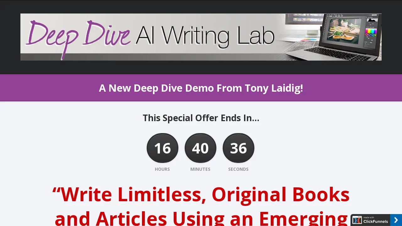 Tony Laidig – Deep Dive AI Writing Lab Bundle