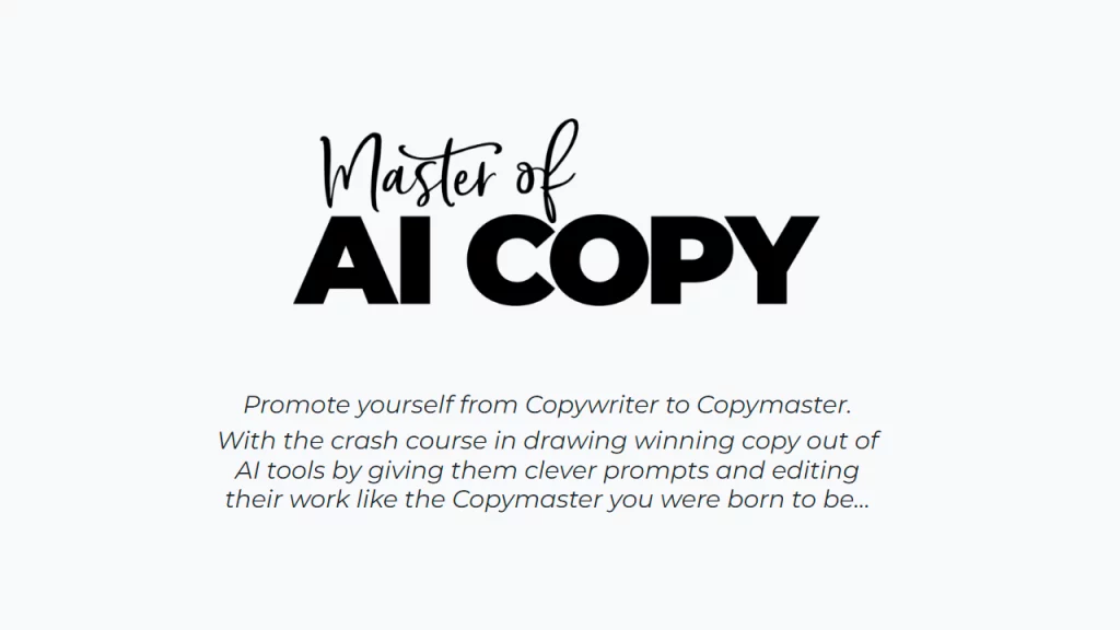 Master of AI Copy – Copy School by Copyhackers