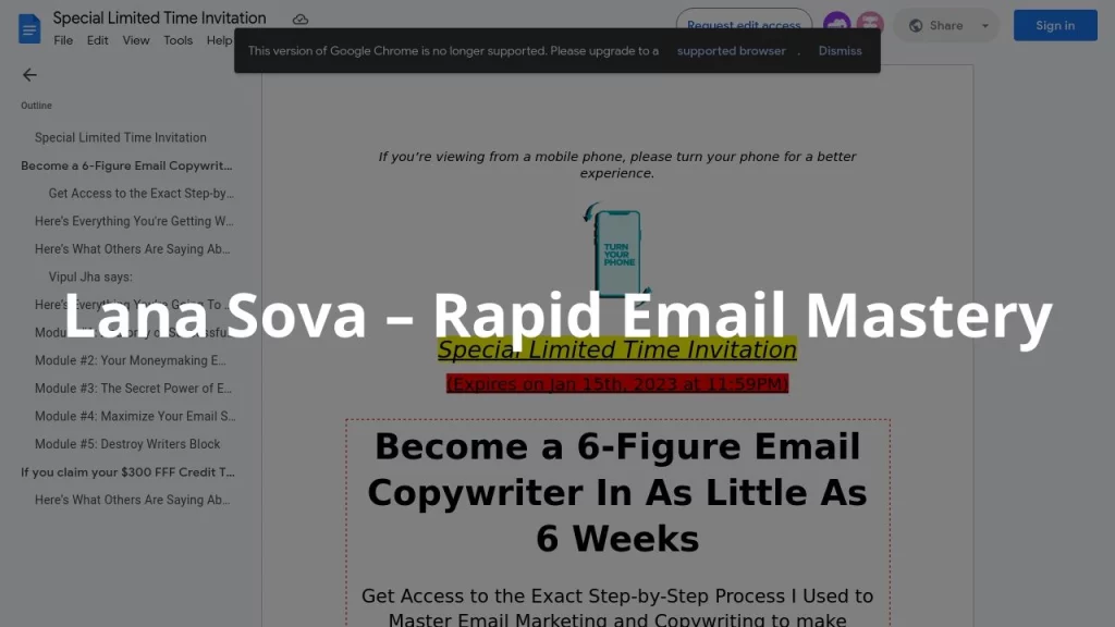 Lana Sova – Rapid Email Mastery