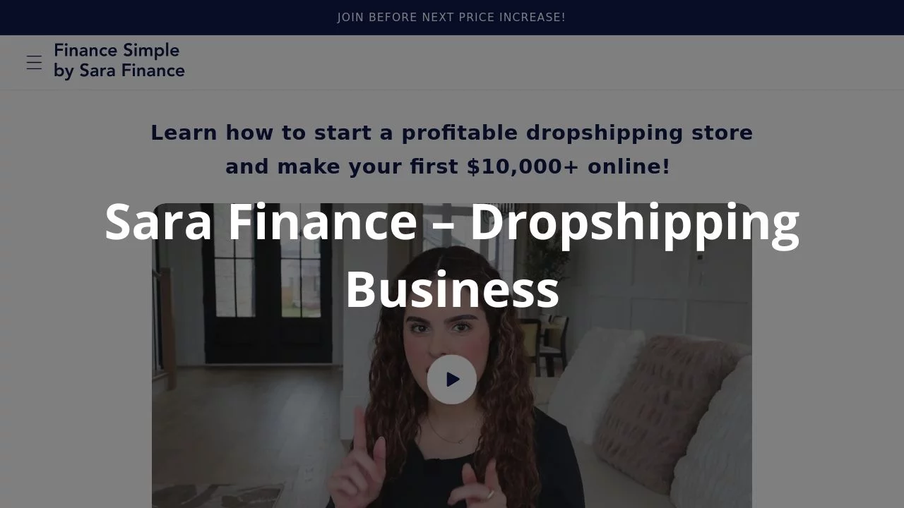 Sara Finance – Dropshipping Business