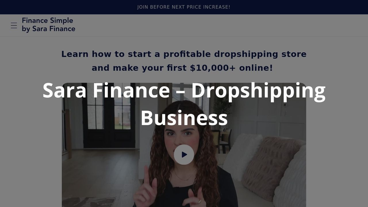 Sara Finance Dropshipping Course Free Download