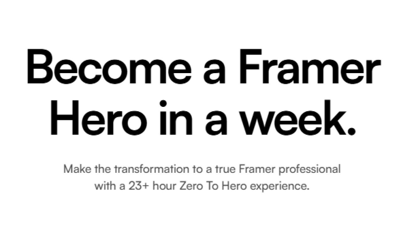 Tim Gabe Framer Zero To Hero TSCourses
