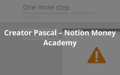 Creator Pascal – Notion Money Academy