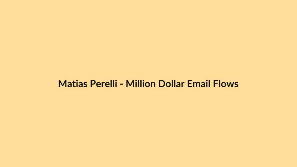 Matias Perelli – Million Dollar Email Flows