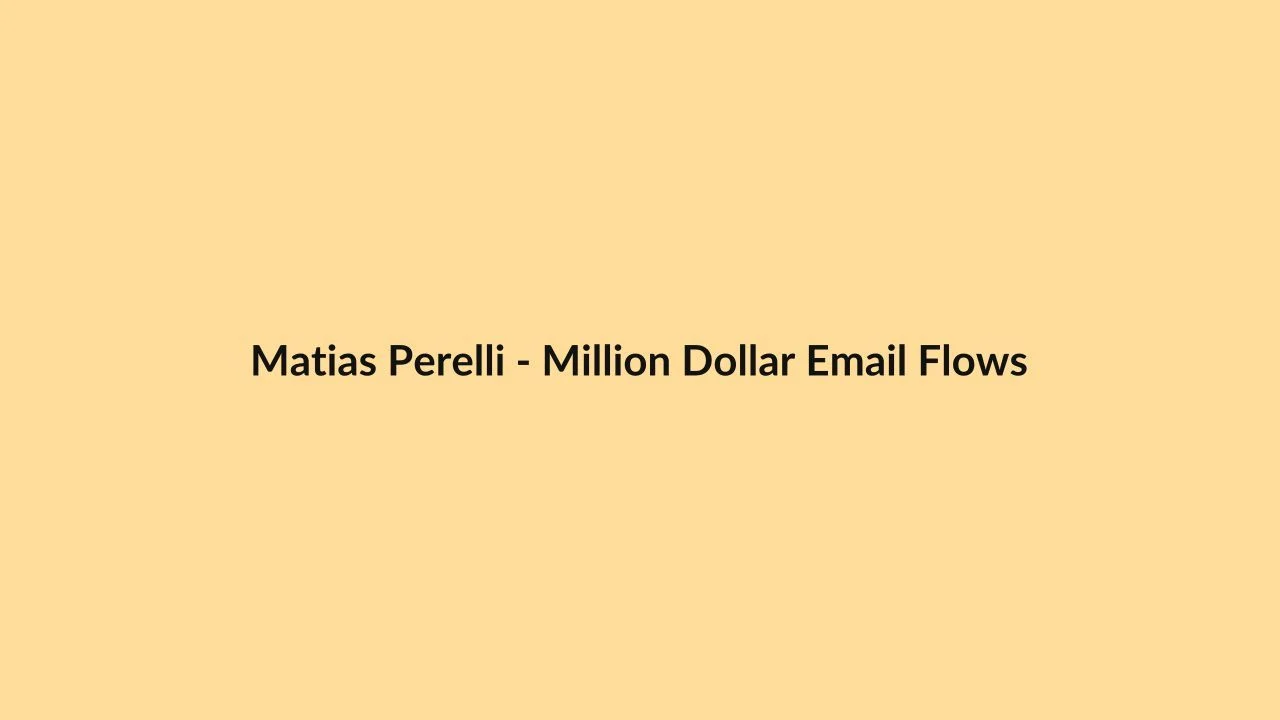 Matias Perelli – Million Dollar Email Flows